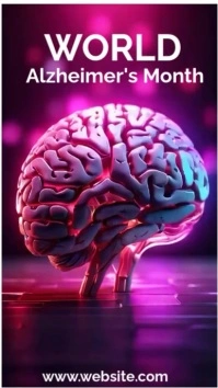 Purple Maximalist World Alzheimer's Month Des Ekran reklamowy (9:16) template