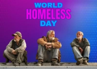 Purple Maximalist World Homeless Day  Postcard Poskaart template