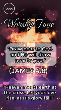 Purple Maximalist Worship  Digital Display (9:16) template