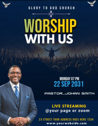 Purple Maximalist Worship With Us  Flyer (us Letter) template