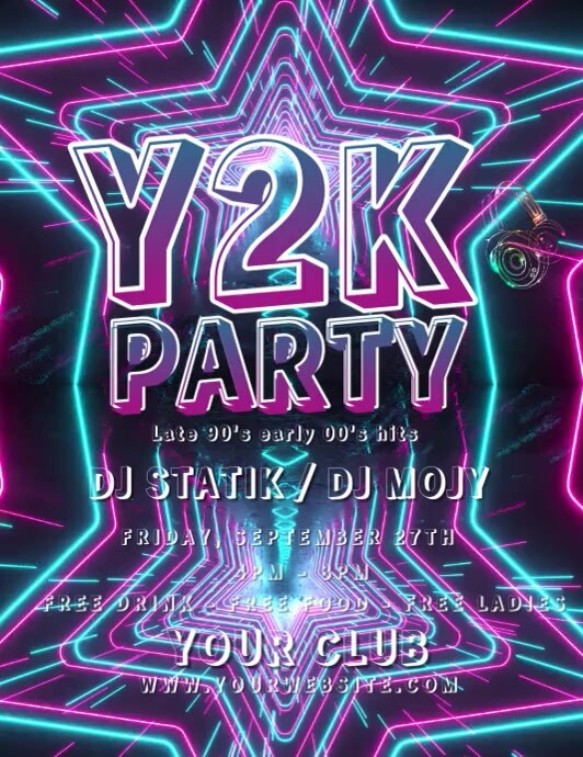 Purple Maximalist Y2k Party Flyer (us Letter) template