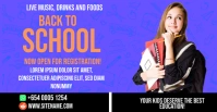 Purple Maximalist Yellow Back To School Digit Facebook Event Cover template