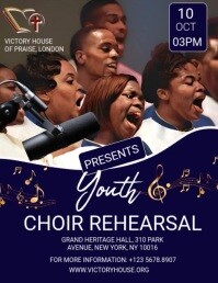 Purple Maximalist Youth Choir Rehearsal  Flyer (us Letter) Iflaya (Incwadi ye-US) template