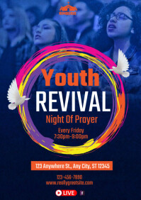 Purple Youth Prayer Revival A4 Template