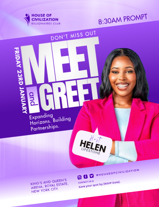 Meet And Greet Event Flyers Template | PosterMyWall