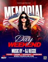 Purple  Memorial Day Flyer (us Letter) template