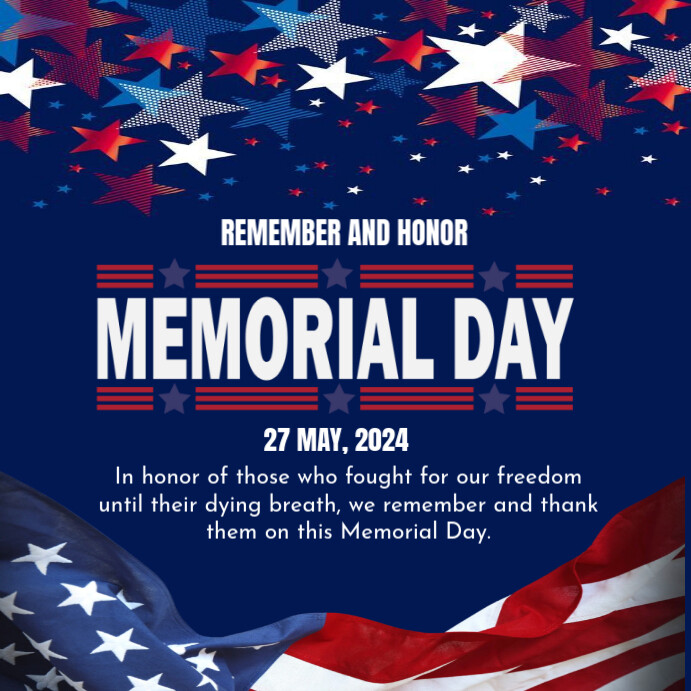 Purple Memorial Day Instagram Post Template | PosterMyWall