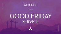 Purple Minimal Good Friday Church Welcome Screen Display Slide Worship Service Background Digitalanzeige (16:9) template