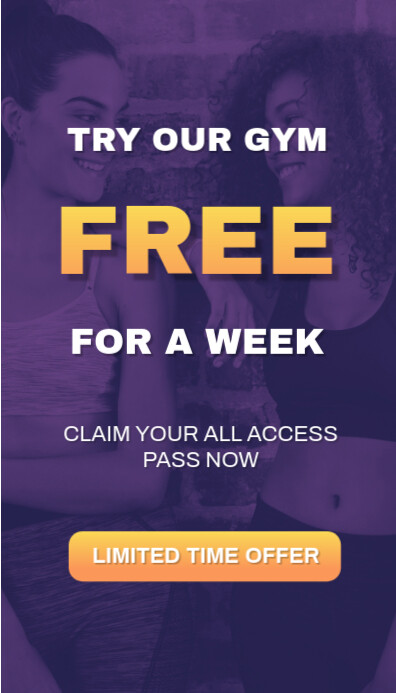 purple minimalist gym promo flyer Cartão de visita template