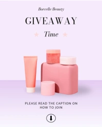 Purple Minimalist Skincare Giveaway Instagram Post template
