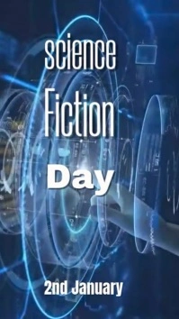 Purple Modern & Minimal "explore The Cosmos: Science Fiction Day Video Template Instagram Reel