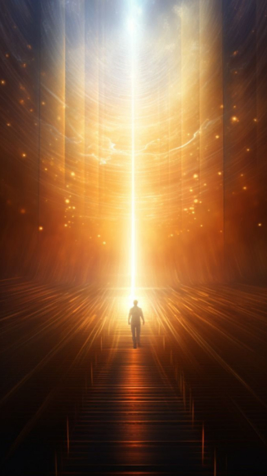 Purple Modern & Minimal “pathway To The Light Background” Digital Display (9:16) template