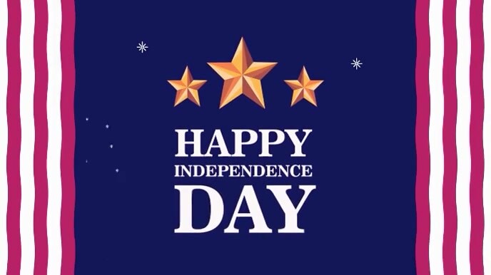 Purple Modern & Minimal 4th Of July Celebration  Digital Display (16:9) template