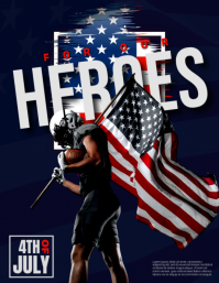 Purple Modern & Minimal 4th of July Celebration Flyer Løbeseddel (US Letter) template