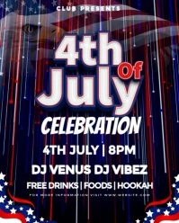 Purple Modern & Minimal 4th Of July Independence Day Night Party  Instagram Portrait template