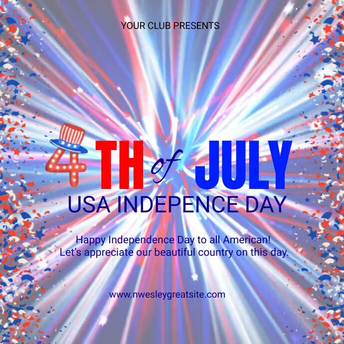 Purple Modern & Minimal 4th Of July Instagram Template | PosterMyWall
