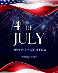 Purple Modern & Minimal 4th Of July Instagram Portrait template