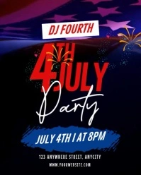 Purple Modern & Minimal 4th Of July Party Instagram Portrait template