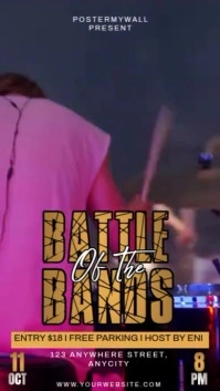 Purple Modern & Minimal Battle Of The Bands Tampilan Digital (9:16) template