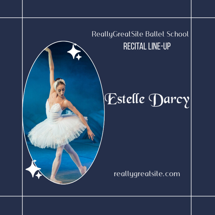 Purple Modern & Minimal Blue And White Little Ballet Dancer Recital Line-up Instagram Post Instagram template