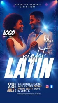 Roxo Latin Night Event เรื่องราวบน Instagram Template
