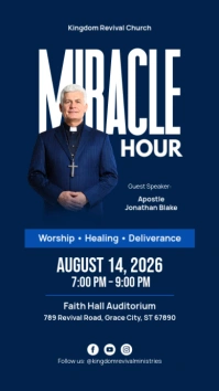 Purple Modern & Minimal Blue Miracle Hour Flyer Instagram Story template