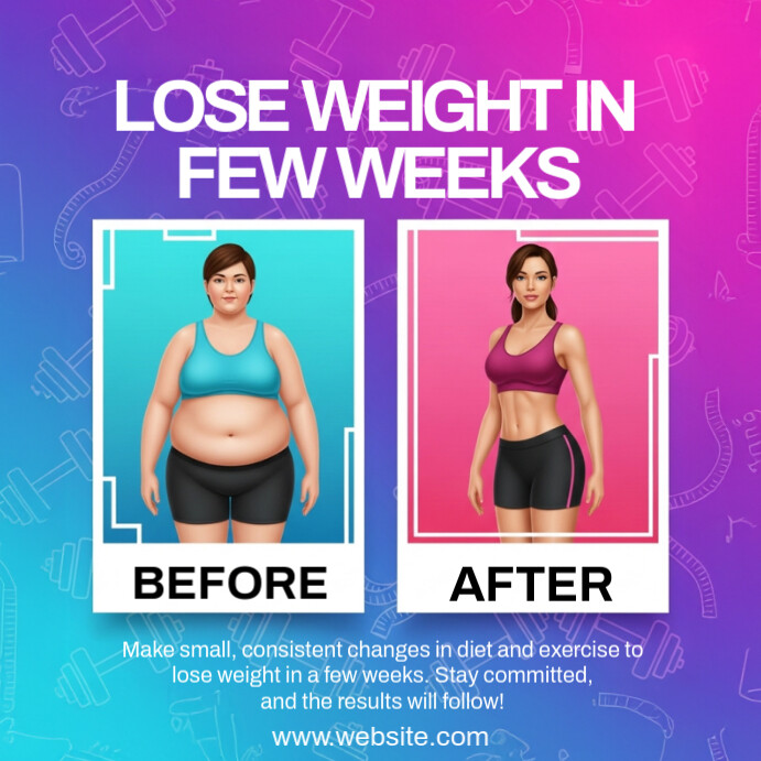 Purple Modern & Minimal Body Transformation Design Instagram Post template