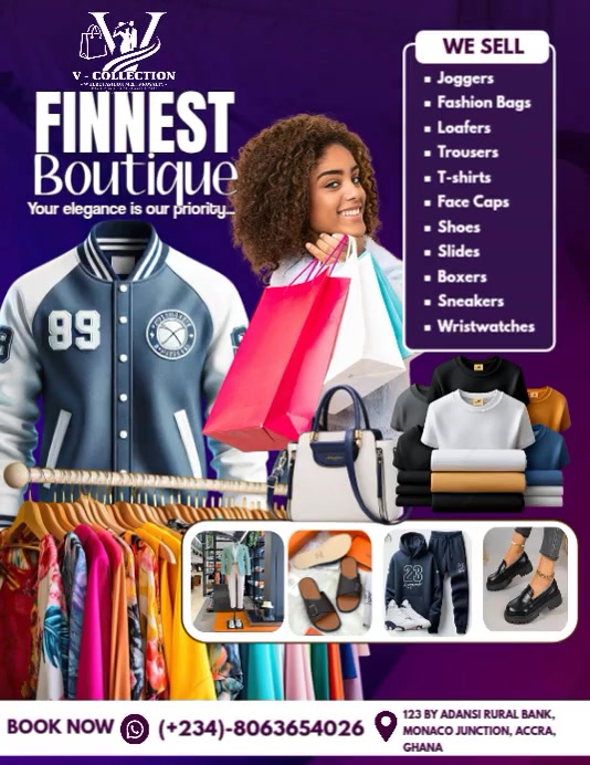 Copy of Purple Modern & Minimal Boutique/fashion Store Flyer (us Letter ...