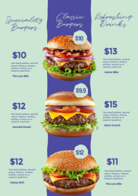 Purple Burger Menu A3 Template - Page 2