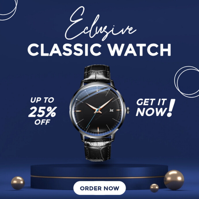 Purple Modern & Minimal Calssic Watch Instagram Post template