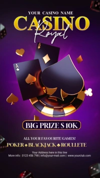 Purple Modern & Minimal Casino Royal  Instagram Story template