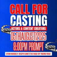 Purple Modern & Minimal Casting Flyer Instagram Post template