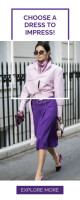 Purple Modern & Minimal Choose A Dress To Impress! Fashion Roll Up Banner 2' × 5' template