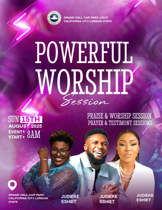Copy of Purple Modern & Minimal Church Program Invitation Templates ...