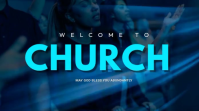 Синий Church Welcome Poster Post sa Twitter Template