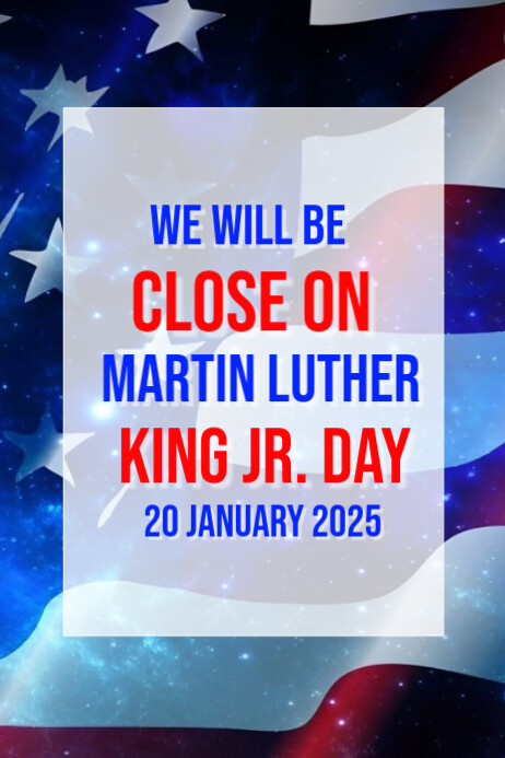Purple Modern & Minimal Close For Martin Luther King Jr Day Poster ...