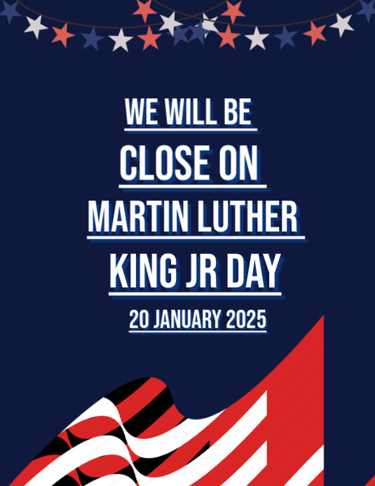 Purple Modern & Minimal Close For Martin Luther King Jr Day Flyer (us ...