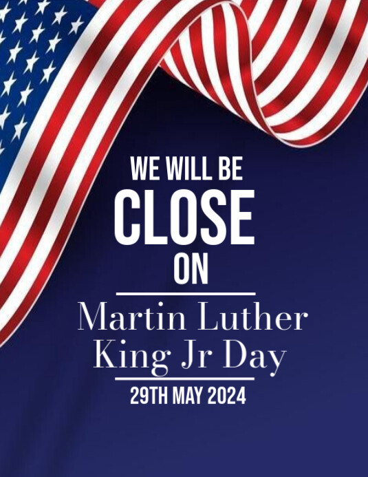 Purple Modern & Minimal Close For Martin Luther King Jr Day Flyer (us ...