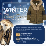 Purple Modern & Minimal Coat Drive Instagram Post template