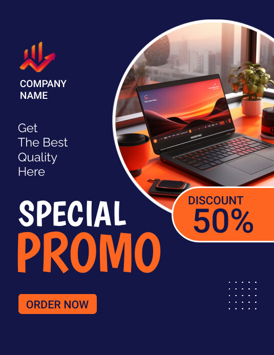 Purple Modern & Minimal Computer Sale Flyer ( template