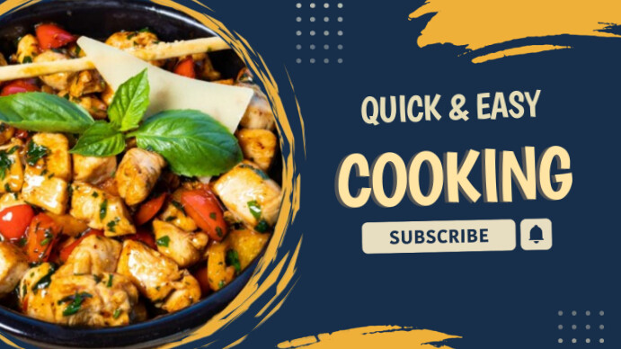 Purple Modern & Minimal Cooking Tutorial Thumbnail Digital Display (16:9) template