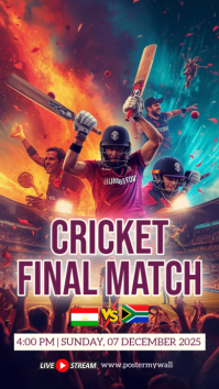 Roxo Cricket Final Match Instagram Story Template