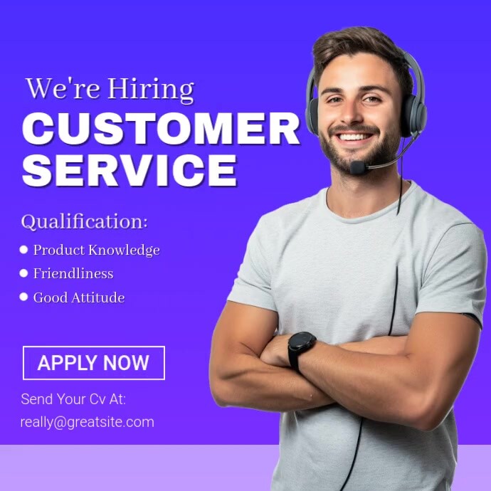 Purple Modern & Minimal Customer Service Instagram Post Template ...