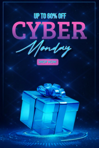 紫色 Cyber Monday Sale Plakat Template