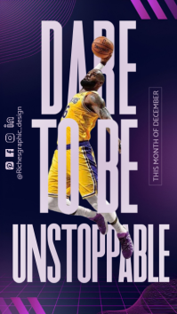 Purple Modern & Minimal Dare To Be Unstoppable  Instagram Story template