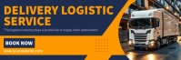 Purple Modern & Minimal Delivery Logistic Ser Twitter Banner template