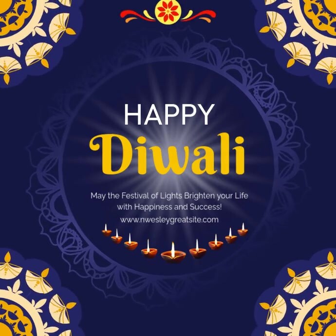 Purple Modern & Minimal Diwali Square (1:1) template