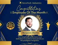 Purple Modern & Minimal Employee Of The Month  Poster/wallboard template