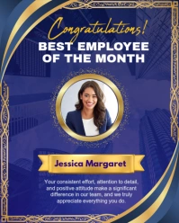 Purple Modern & Minimal Employee Of The Month Instagram Portrait template