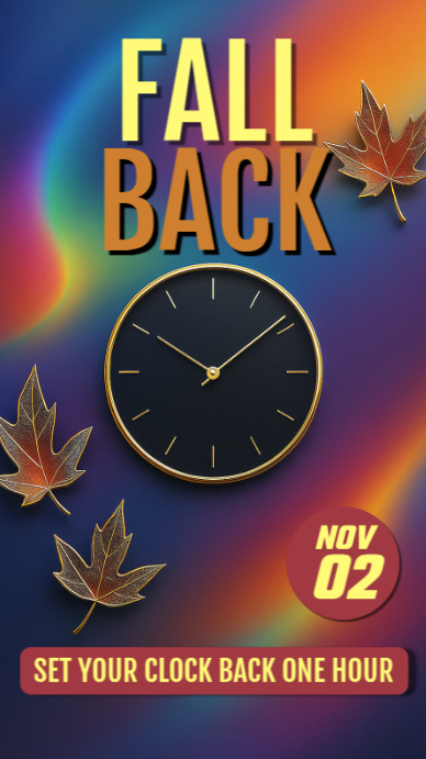 Copy of Purple Modern & Minimal Fall Back Instagram Story | PosterMyWall